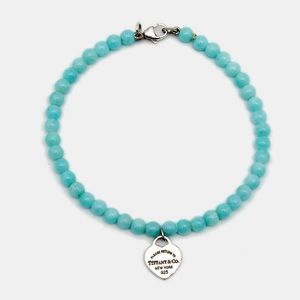 Tiffany & Co. Return to Tiffany Heart Blue Amazonite 4mm Bead Bracelet